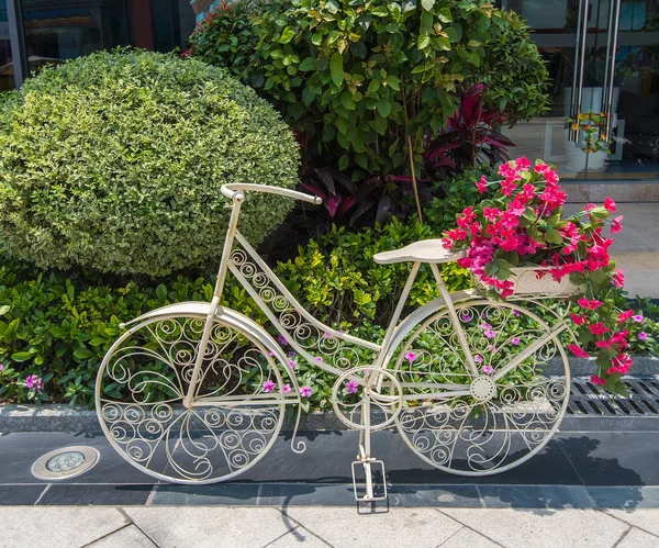 Vélo Dans Jardin Fleurs — Photo