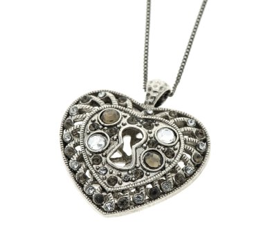 Vintage büyük kalp şeklinde kolye