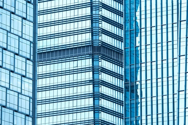 Edificio Oficinas Contemporáneo Detalle Pared Vidrio Azul —  Fotos de Stock