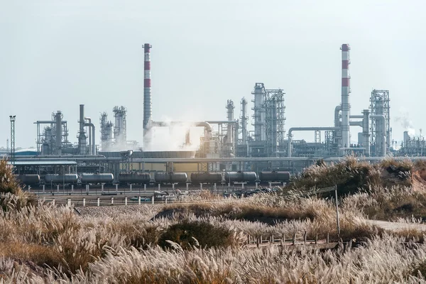 Gasverarbeitungsfabrik Landschaft Mit Gas Und Ölindustrie — Stockfoto