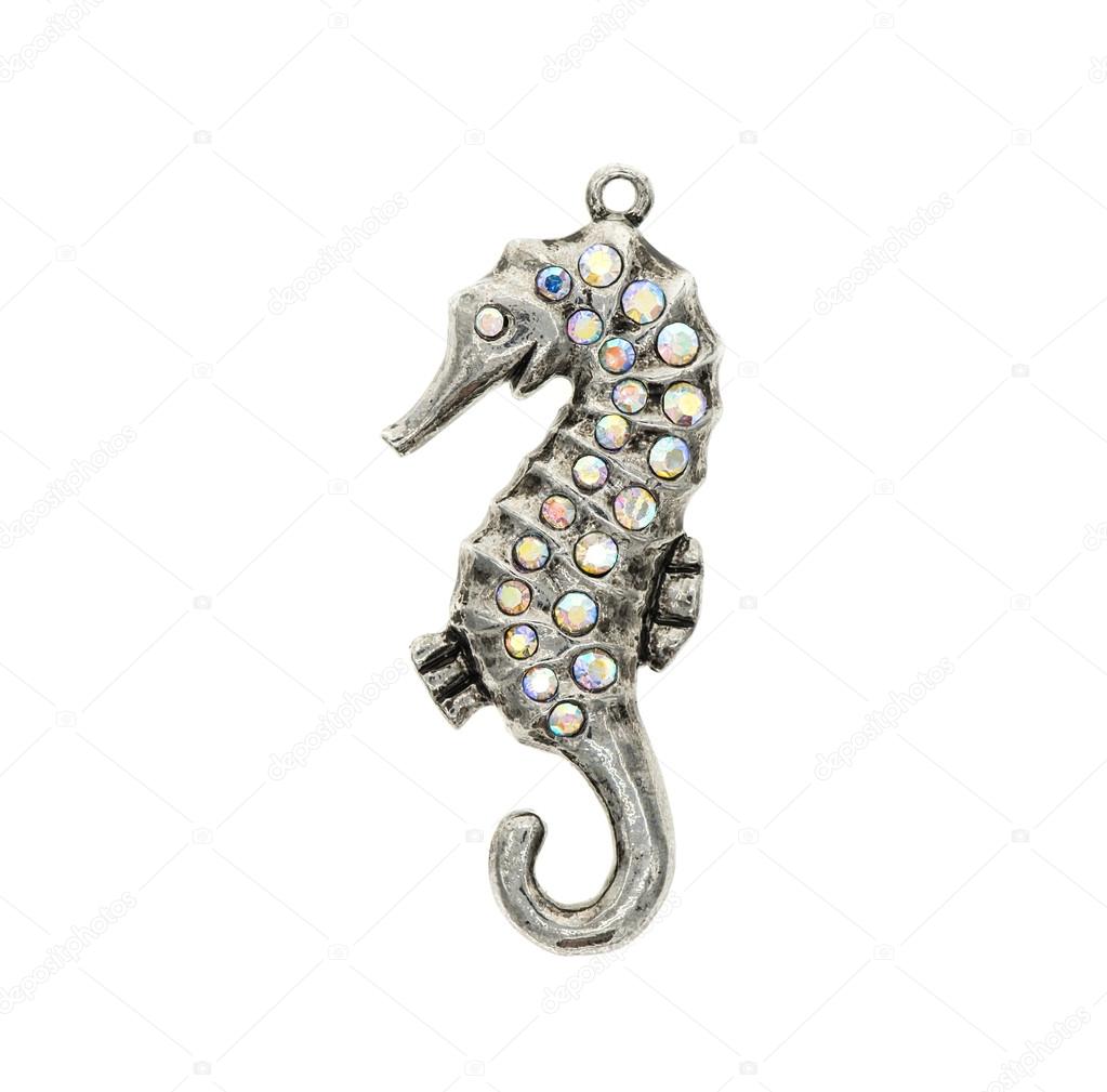 seahorse pendant on a white background