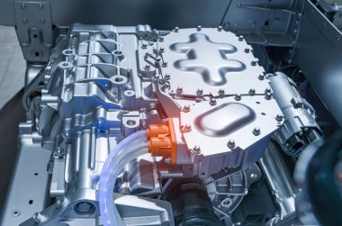 Eko otomobil motorunun elektrik sistemi, otomotiv bölümü kavramı.