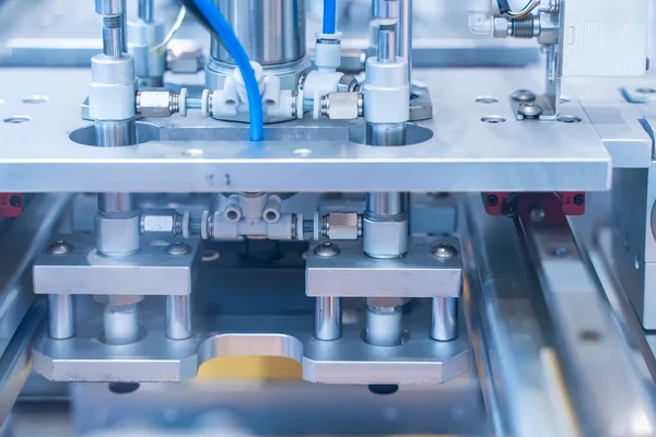Unidad Pistón Neumático Robótico Máquina Industrial Automatización Producción Fábrica Aire — Foto de Stock