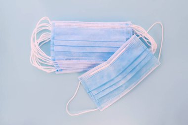 Solunum koruma maskesi, sağlık hizmetleri ve tıbbi konsept yığını.