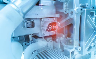 Eko otomobil motorunun 3d yazıcı modeli Otomotiv bölümü kavramı