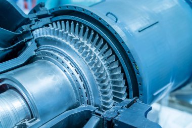 Gaz-türbin yardımcı güç ünitesinin 3D yazıcı modeli.