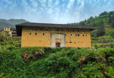 Hakka Roundhouse tulou duvarlı Köyü