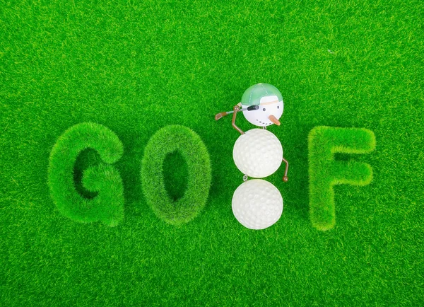 골프 녹색 잔디 단어 — 스톡 사진