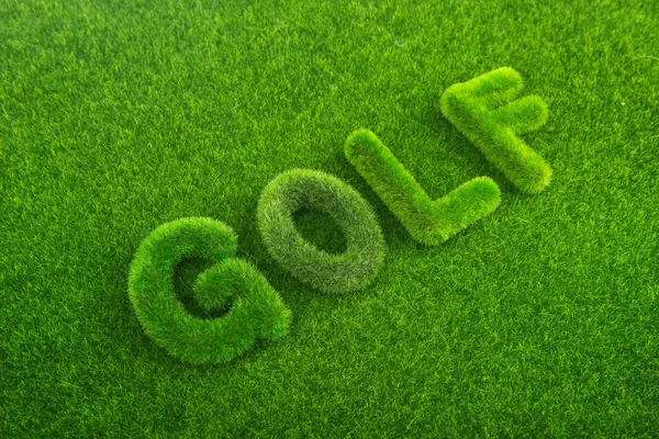 Golf palabra hierba verde —  Fotos de Stock