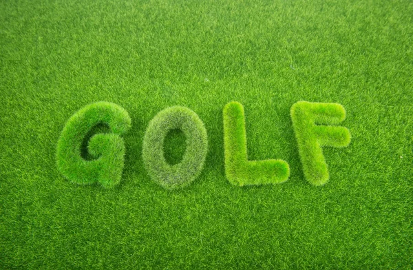 Golf grünes Gras Wort — Stockfoto