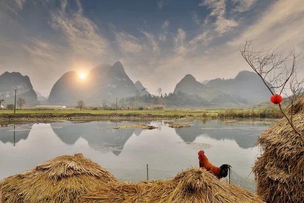 Krajobraz w Yangshuo Guilin, Chiny — Zdjęcie stockowe