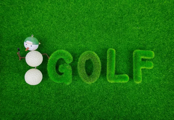 Golf zöld fű szó — Stock Fotó