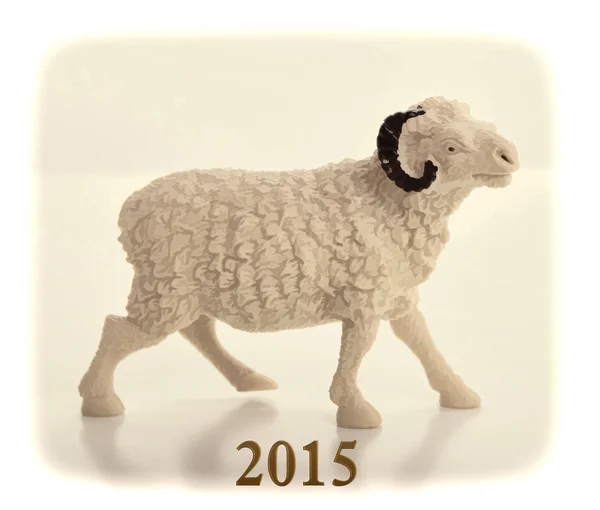 Feliz año nuevo 2015 con dibujos animados de cabra — Foto de Stock