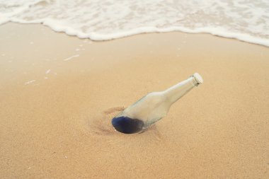 bottle on a tropical beach