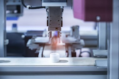 Otomatik klemp kolu ve yer blokları, Üretim, endüstriyel, mühendislik, ai, otomatik teknoloji konsepti