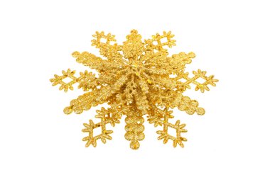 Beyaz arka planda altın parıltılı kar taneleri. Mutlu yıllar ve mutlu Noeller..