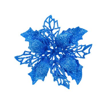 Noel Ağacı Dekorasyonu Mavi Parlak Süsleme Beyazlatılmış