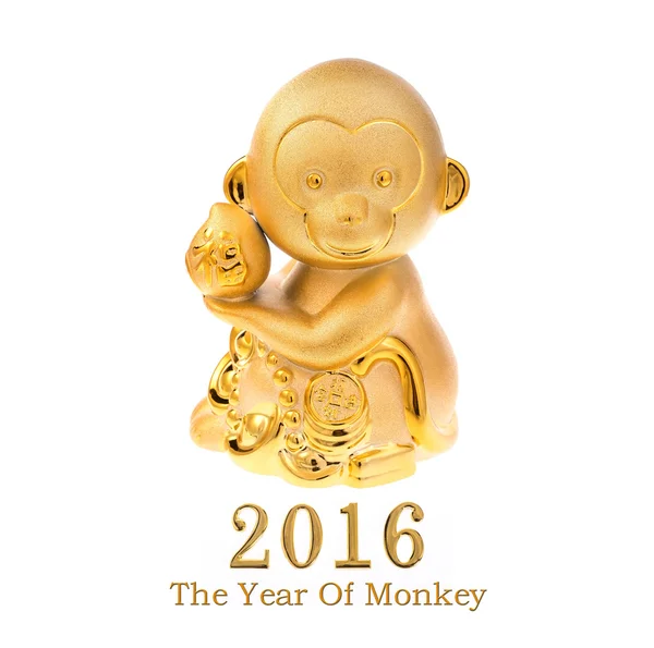 2016 es el año del mono, mono de oro, caligrafía china trans — Foto de Stock