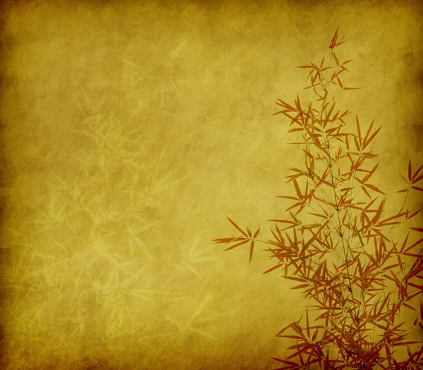 Bamboo on old grunge paper texture background — Stock Photo, Image