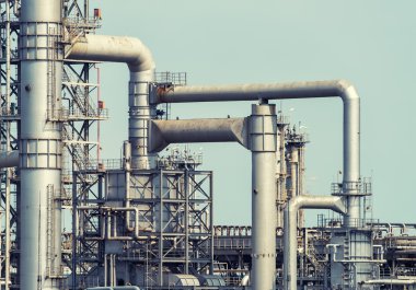 Gaz işleme fabrikası. Gaz ve petrol sanayiinin manzarası