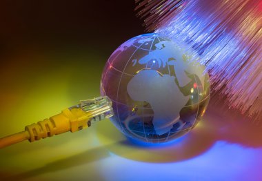 cam fiber optik arka plan ağ toprakla