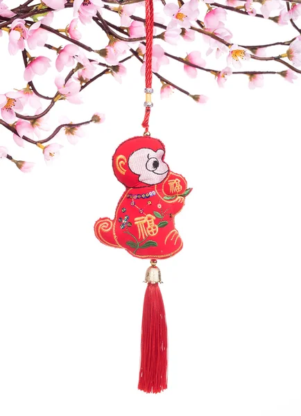Il 2016 è l'anno della scimmia, nodo tradizionale cinese, calligrafia — Foto Stock