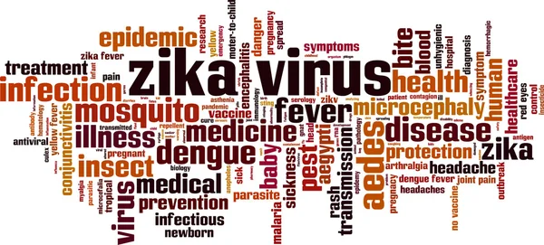 Nube de palabras del virus Zika — Vector de stock