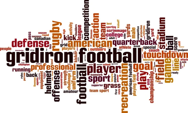 Gridiron football word cloud — Stock Vector