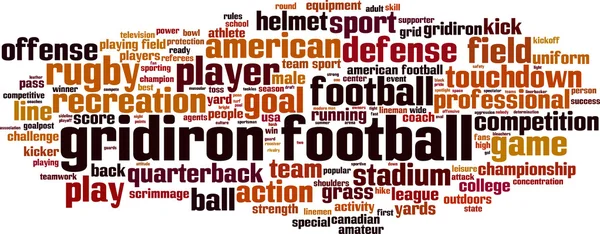 Gridiron palabra fútbol nube — Archivo Imágenes Vectoriales