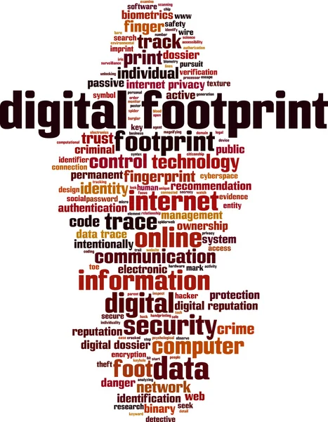Digital footprint word cloud — Stock Vector