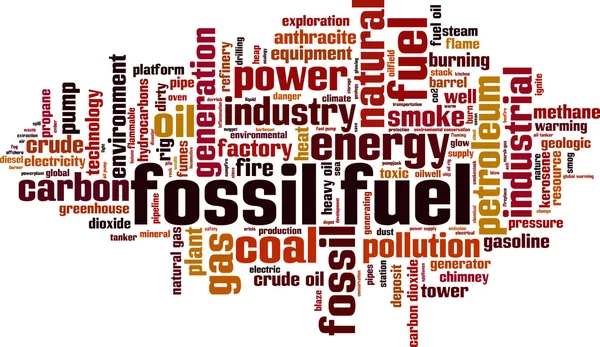 Fossiele brandstoffen word cloud — Stockvector