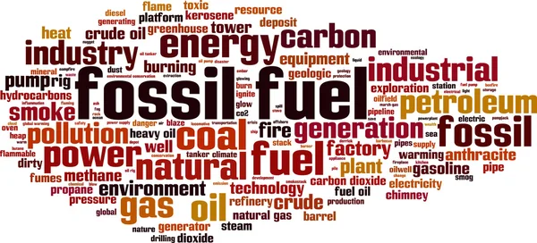 Fossil fuel word cloud — Stock Vector