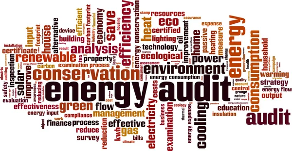 Nube de palabras de auditoría energética — Vector de stock