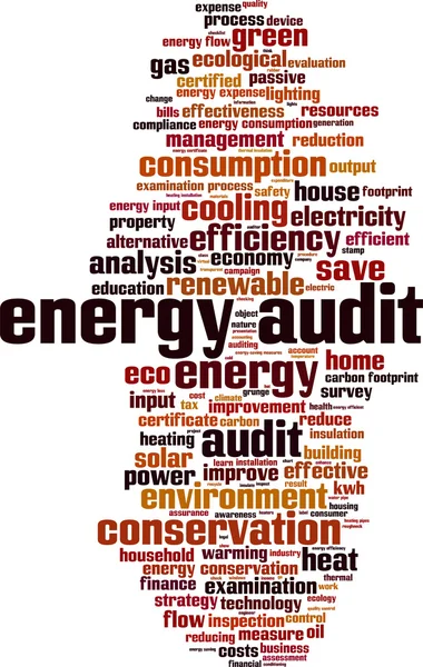 Nube de palabras de auditoría energética — Vector de stock