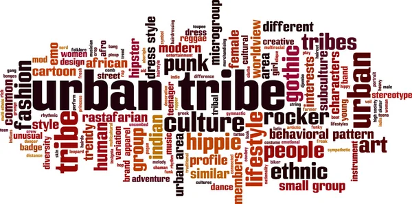 Urban tribe word cloud — Stock Vector