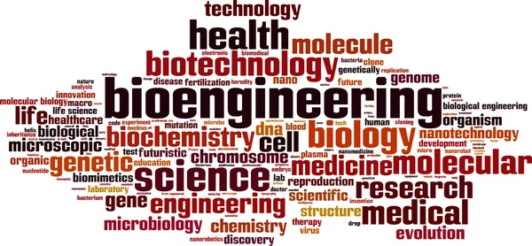 Bioingegneria parola cloud — Vettoriale Stock