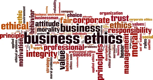 Chmura słowa etyki biznesu — Wektor stockowy
