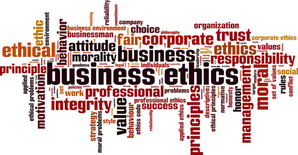 Business ethics word cloud