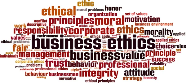 ビジネス倫理の単語雲 — ストックベクタ