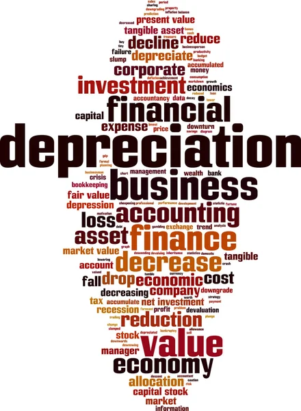 Depreciación palabra nube — Archivo Imágenes Vectoriales