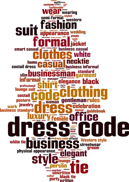 Dress code woord wolk — Stockvector