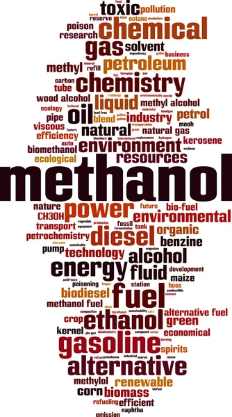 Methanol slovo mrak — Stockový vektor