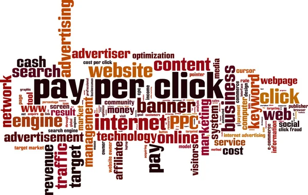 Pay-per-klik word cloud — Stockvector