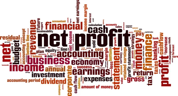 Netto winst word cloud — Stockvector