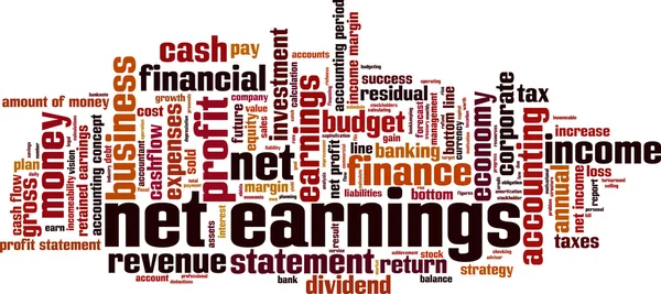 Net earnings word cloud — Stock Vector