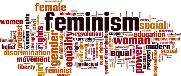 フェミニズムの単語の雲 — ストックベクタ