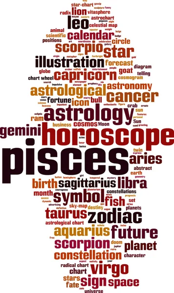 Pisces word cloud — Stock Vector