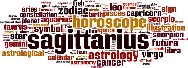 Sagittarius word cloud — Stock Vector