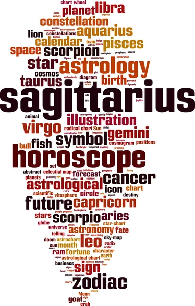 Sagittarius word cloud — Stock Vector