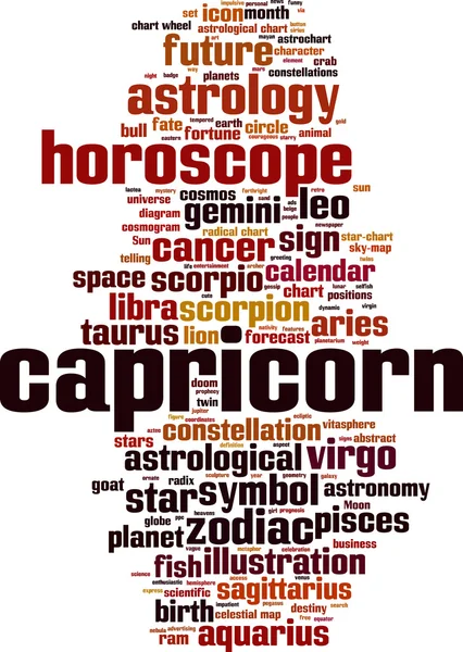 Capricorne mot nuage — Image vectorielle